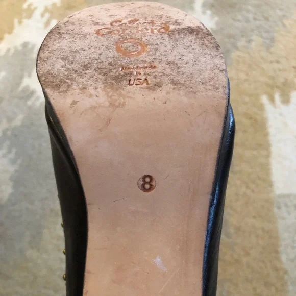 Calleen Cordero Women’s Leather Studded Oxford Pumps Wood Heel Shoes sz 8 EUC! - Picture 10 of 10